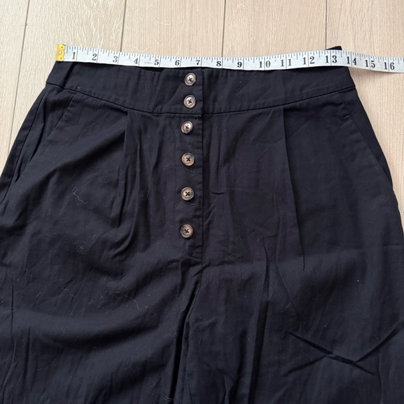 Reformation Organic Cotton High Waisted Wide Leg Pants in Black Women’s Size 8P - Picture 9 of 12